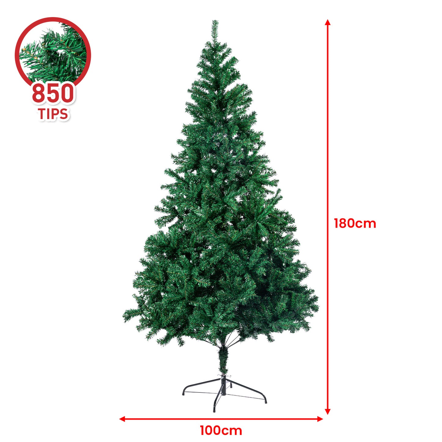 1.8m lush Green Christmas Tree - 850 Tips