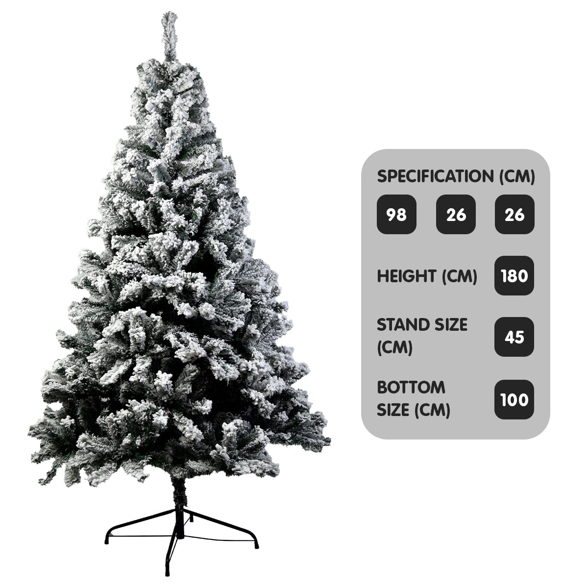1.8 metre snow-tipped artificial Christmas Tree - 850 Tips
