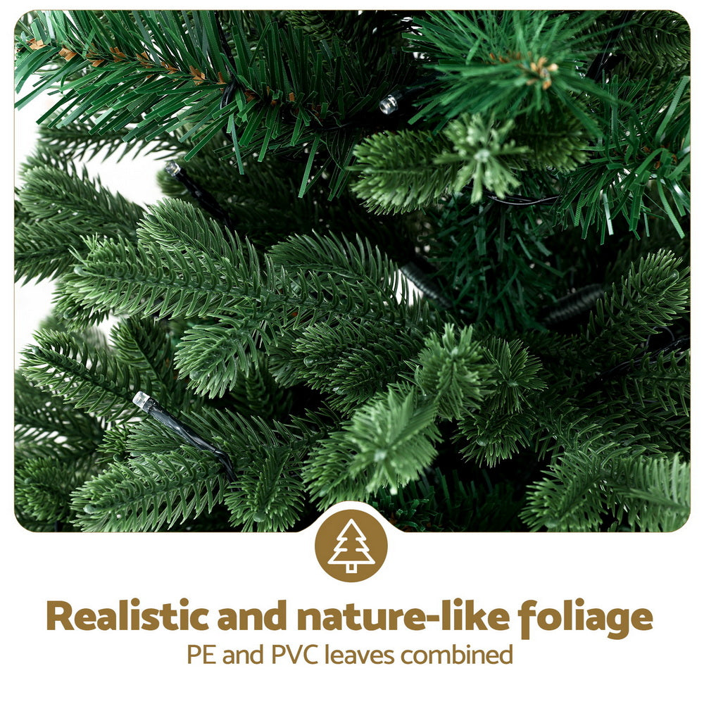 1.2m Pre-Lit Potted Christmas Tree - 8 Light Modes
