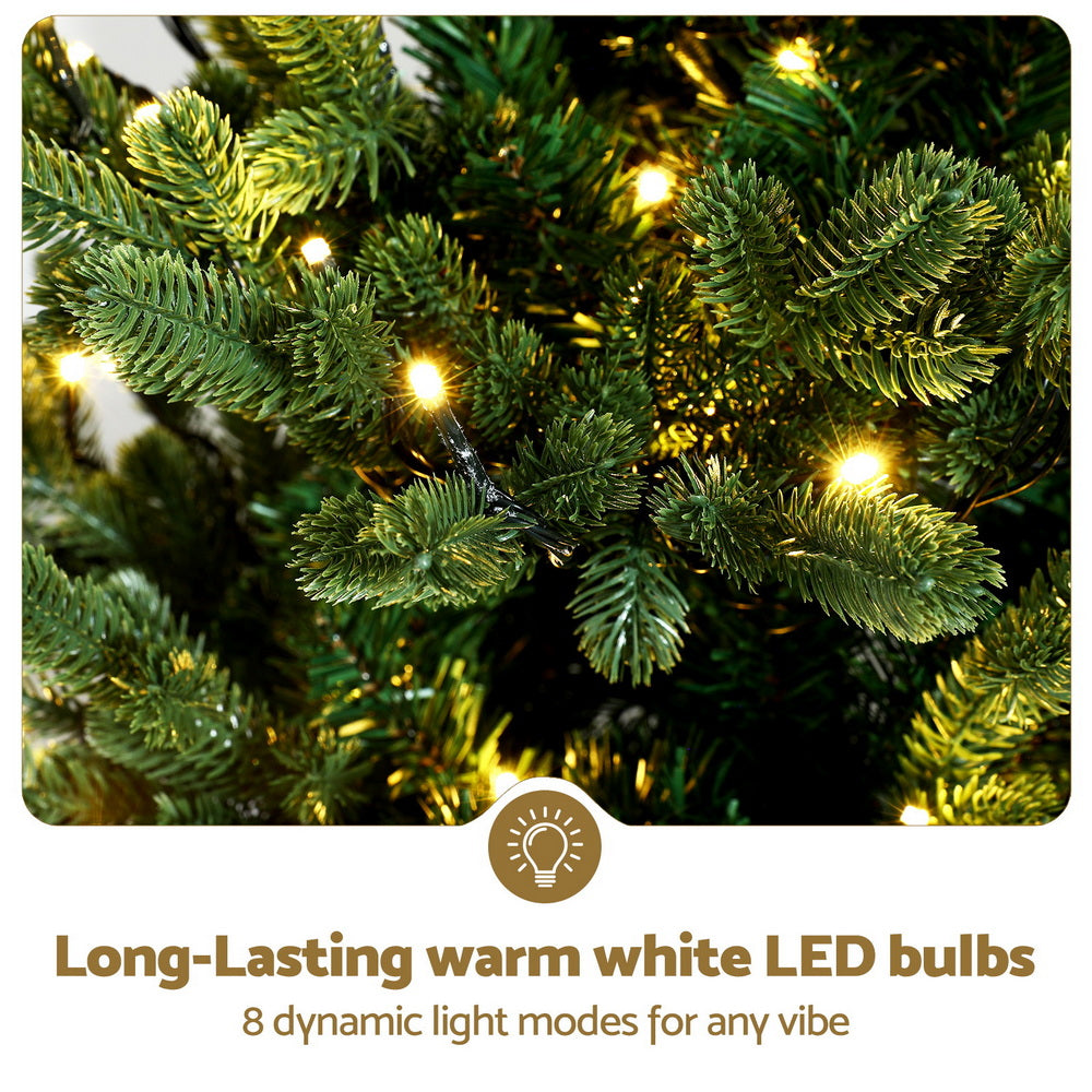 1.2m Pre-Lit Potted Christmas Tree - 8 Light Modes
