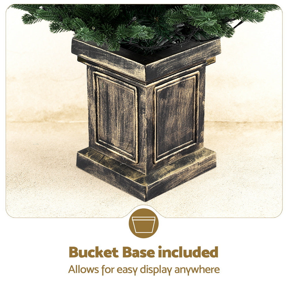 1.2m Pre-Lit Potted Christmas Tree - 8 Light Modes