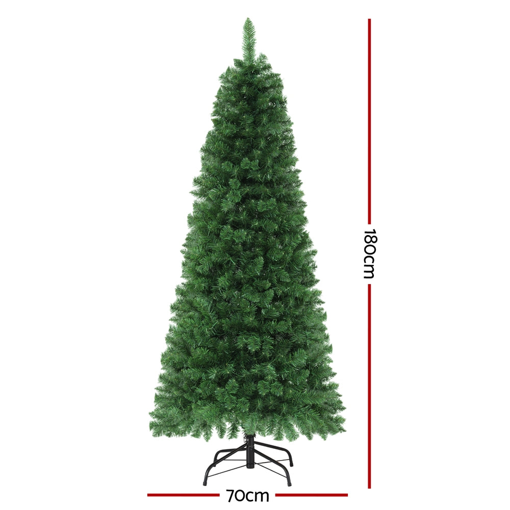 1.8m Pre-Lit Christmas Tree with 200 multi-coloured LED Lights