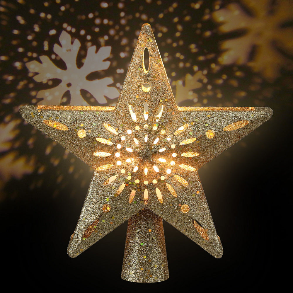 Christmas Tree Topper Star Snowflake Projector
