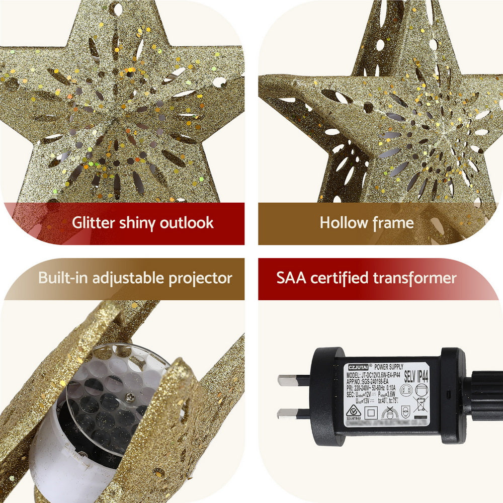 Christmas Tree Topper Star Snowflake Projector