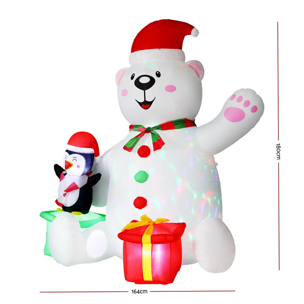 1.8 metre Christmas bear with LED lights