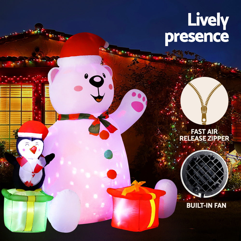 1.8 metre Christmas bear with LED lights