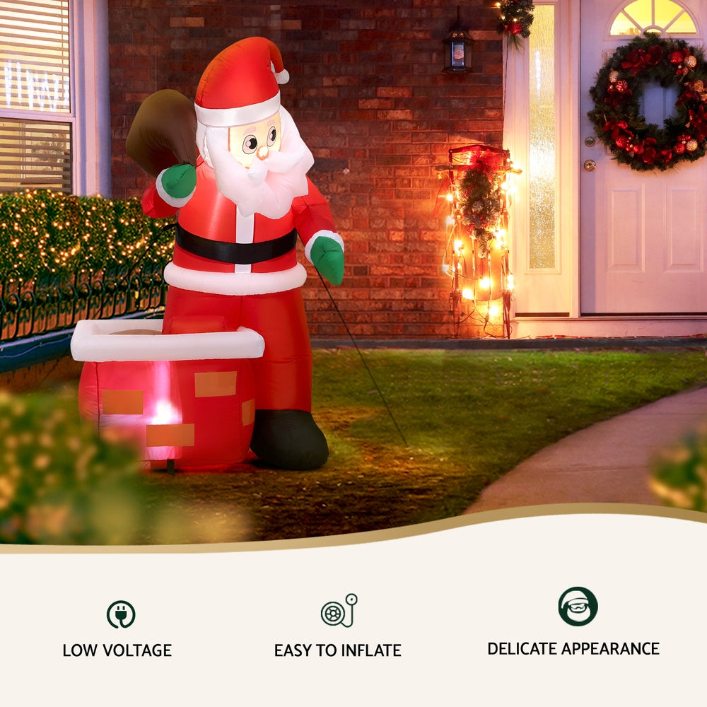 1.2m Inflatable Santa with Chimney