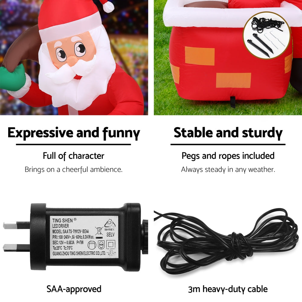1.2m Inflatable Santa with Chimney