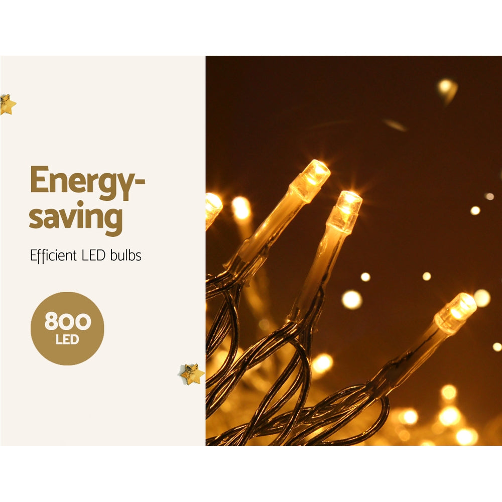20m Icicle Christmas Lights – 800 Warm White LEDs