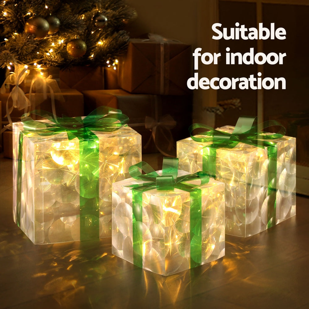 Set of three Christmas gifts - 3D design - Xmas Lights