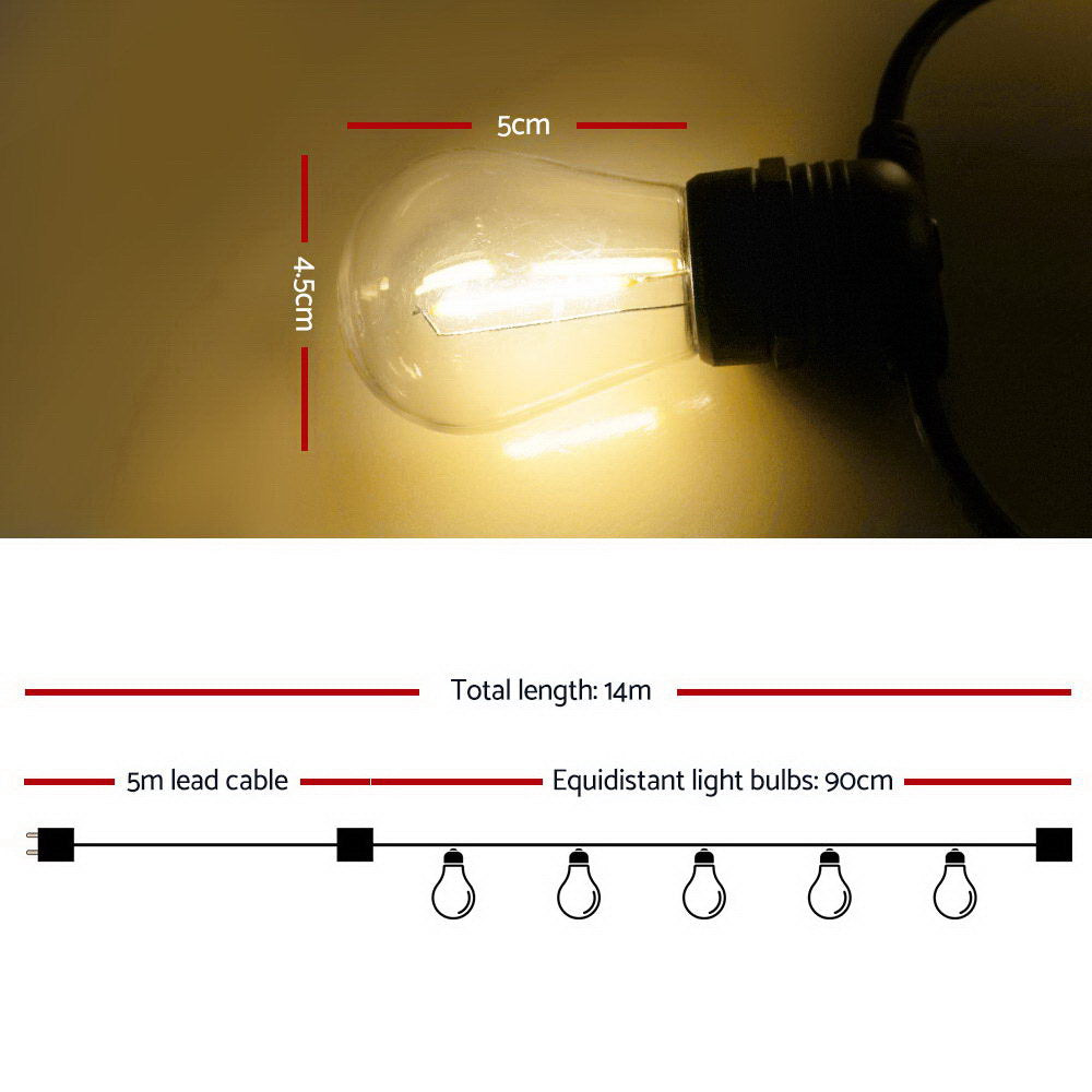 14m LED Festoon String Lights