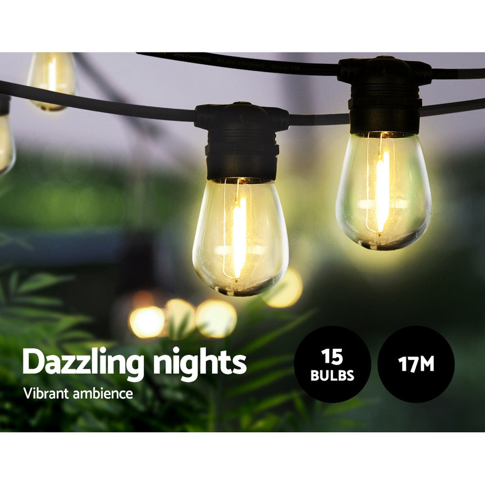 Solar Festoon Lights - 17 metre, warm white