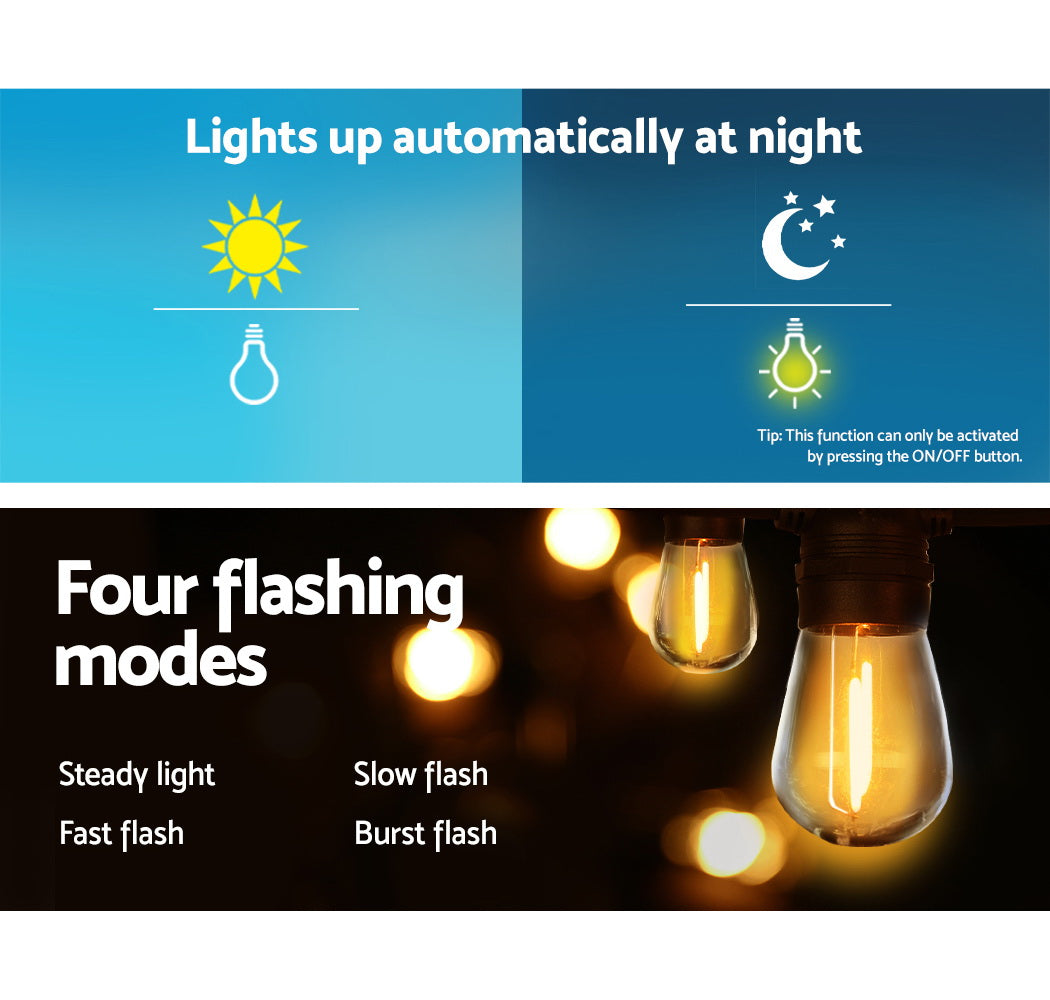 Solar Festoon Lights - 17 metre, warm white