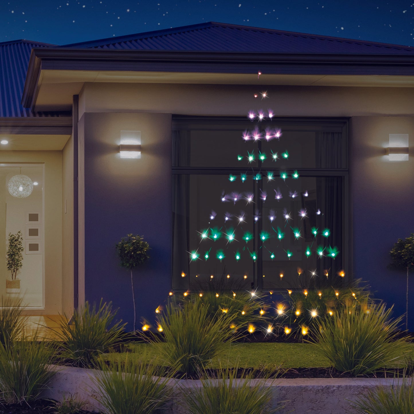 1.65 metre LED Christmas Tree Rainbow Wall Net Lights