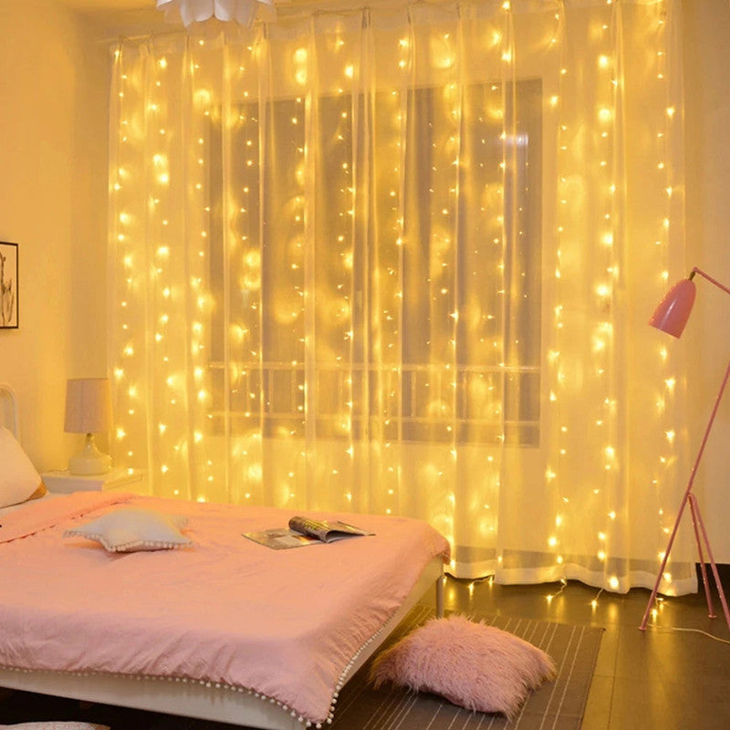 Christmas Lights Curtain -6m x 3m - Warm White