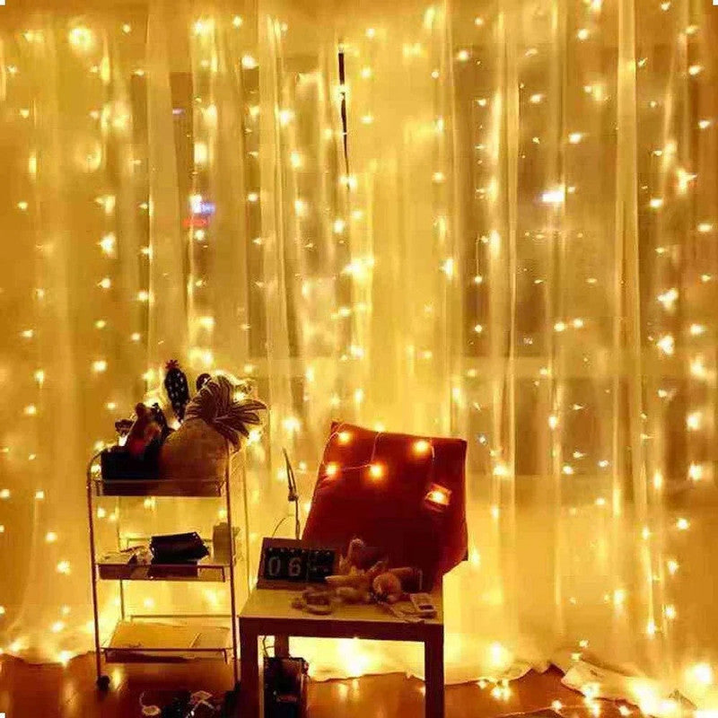 Christmas Lights Curtain -6m x 3m - Warm White