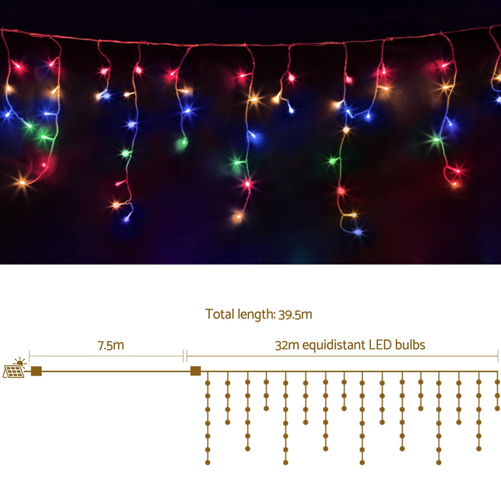 32m Solar powered Icicle Christmas Lights – 192 Drops of Sparkle
