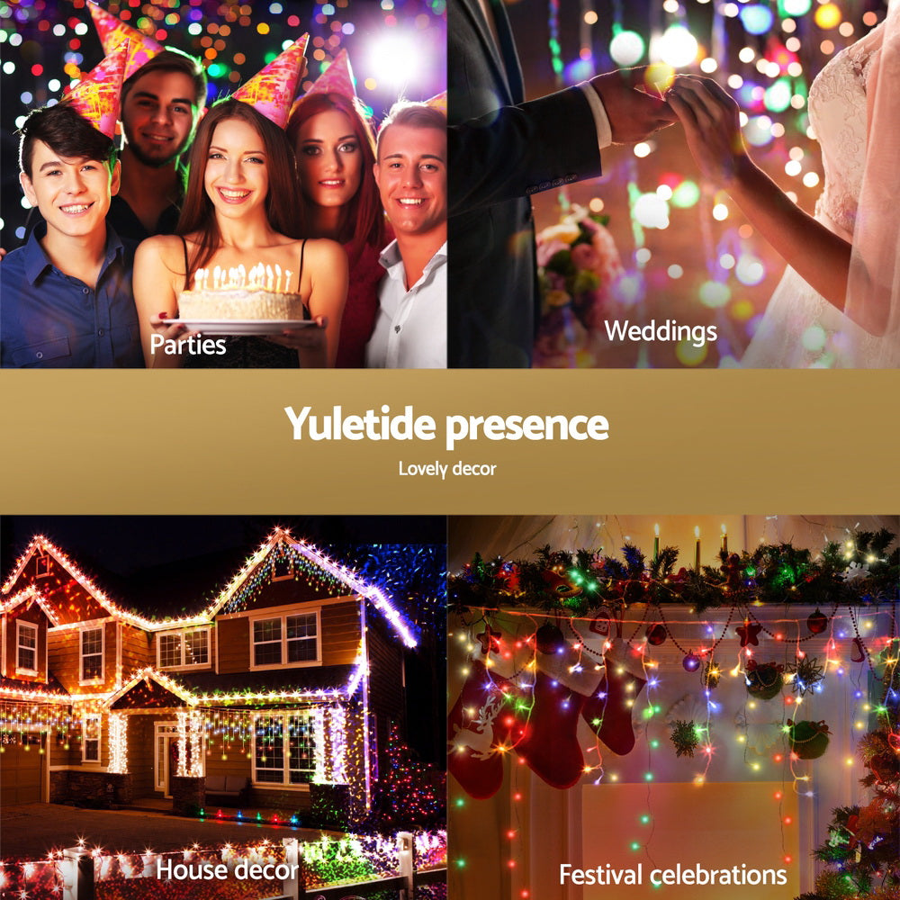 32m Solar powered Icicle Christmas Lights – 192 Drops of Sparkle