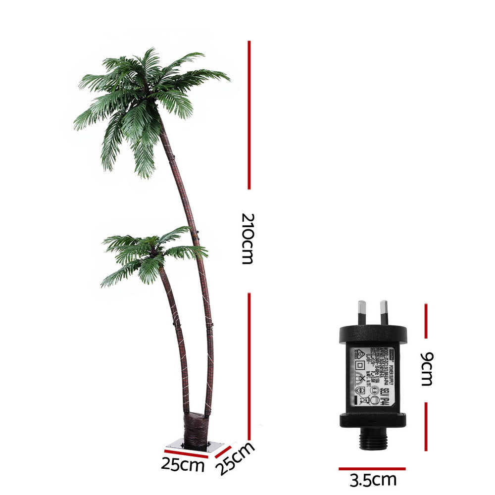 Tropical Christmas Tree - 2.1m LED Xmas Palm - Indoor or Outdoor