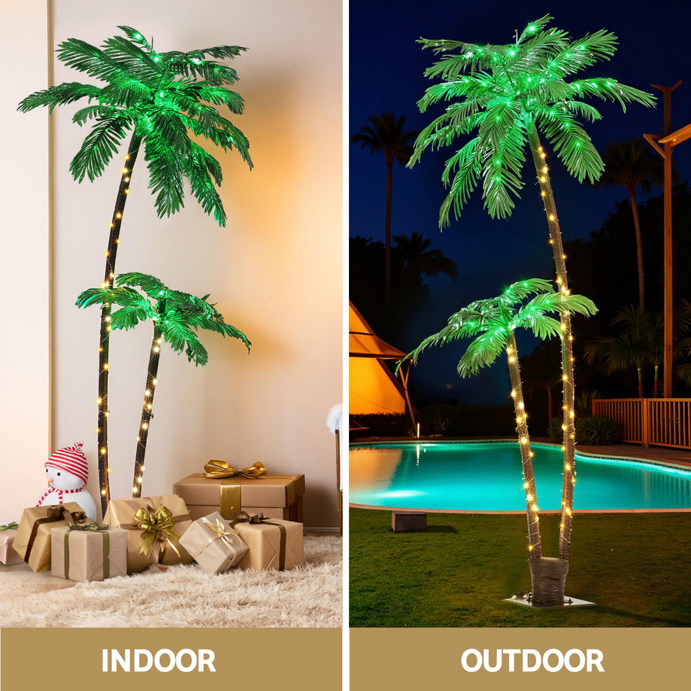 Tropical Christmas Tree - 2.1m LED Xmas Palm - Indoor or Outdoor