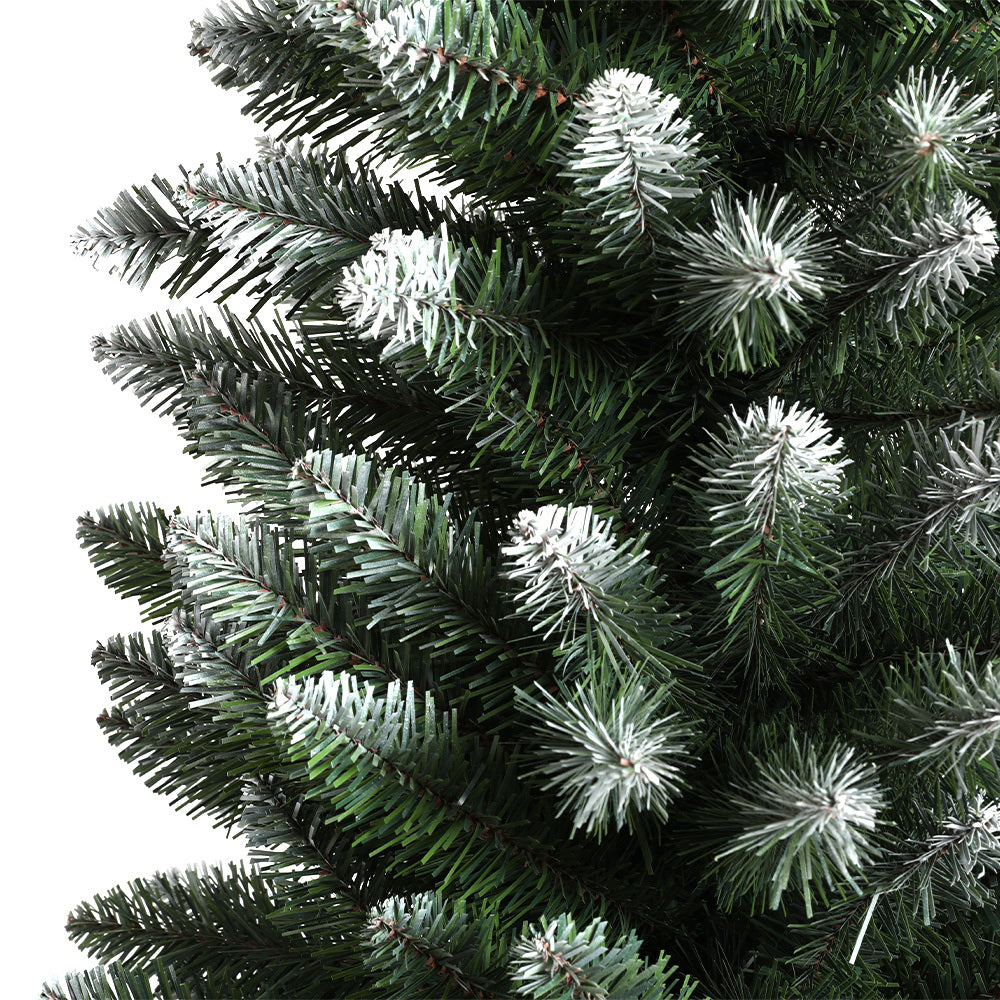 1.8m slimline Christmas tree with 300 snowy tips