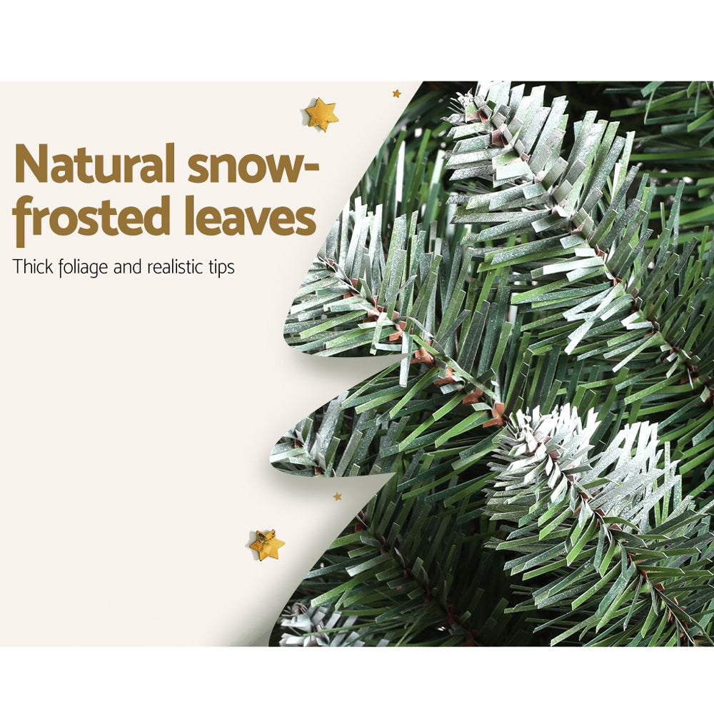 1.8m slimline Christmas tree with 300 snowy tips