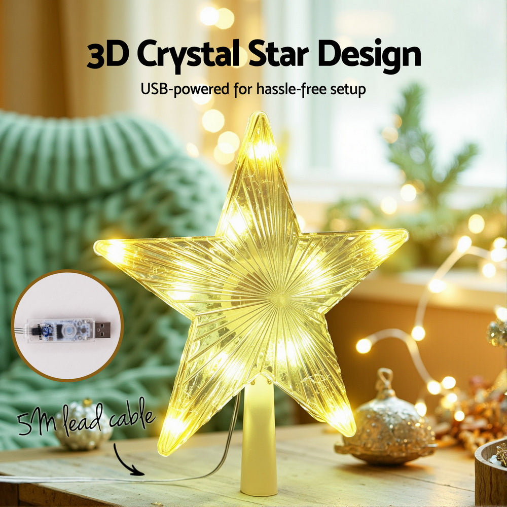Christmas Tree Topper Star with 80 modes of twinkling