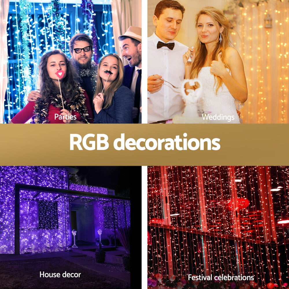 Spectacular curtain of Christmas lights with remote control - 6m x 3m