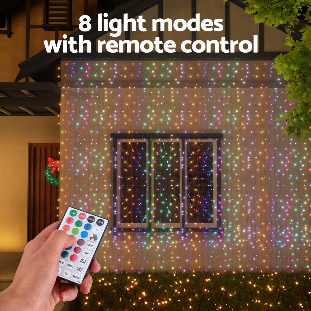Spectacular curtain of Christmas lights with remote control - 6m x 3m