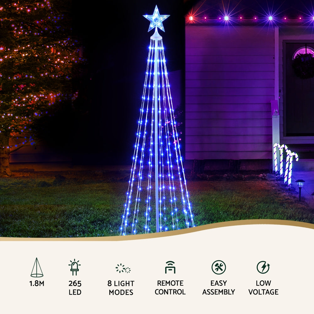 1.8M Christmas Tree with colourful fairy lights - Indoor or Outdoor