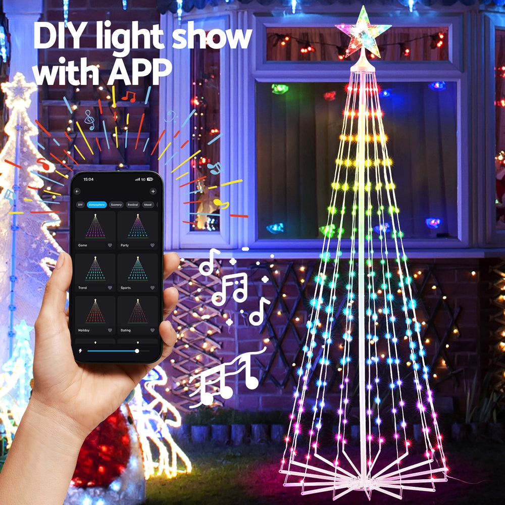 1.8M Christmas Tree with colourful fairy lights - Indoor or Outdoor