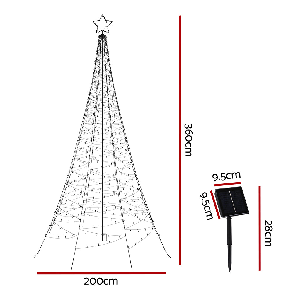 3.6M Christmas Tree with 800 LED Solar Lights - indoor or outdoor