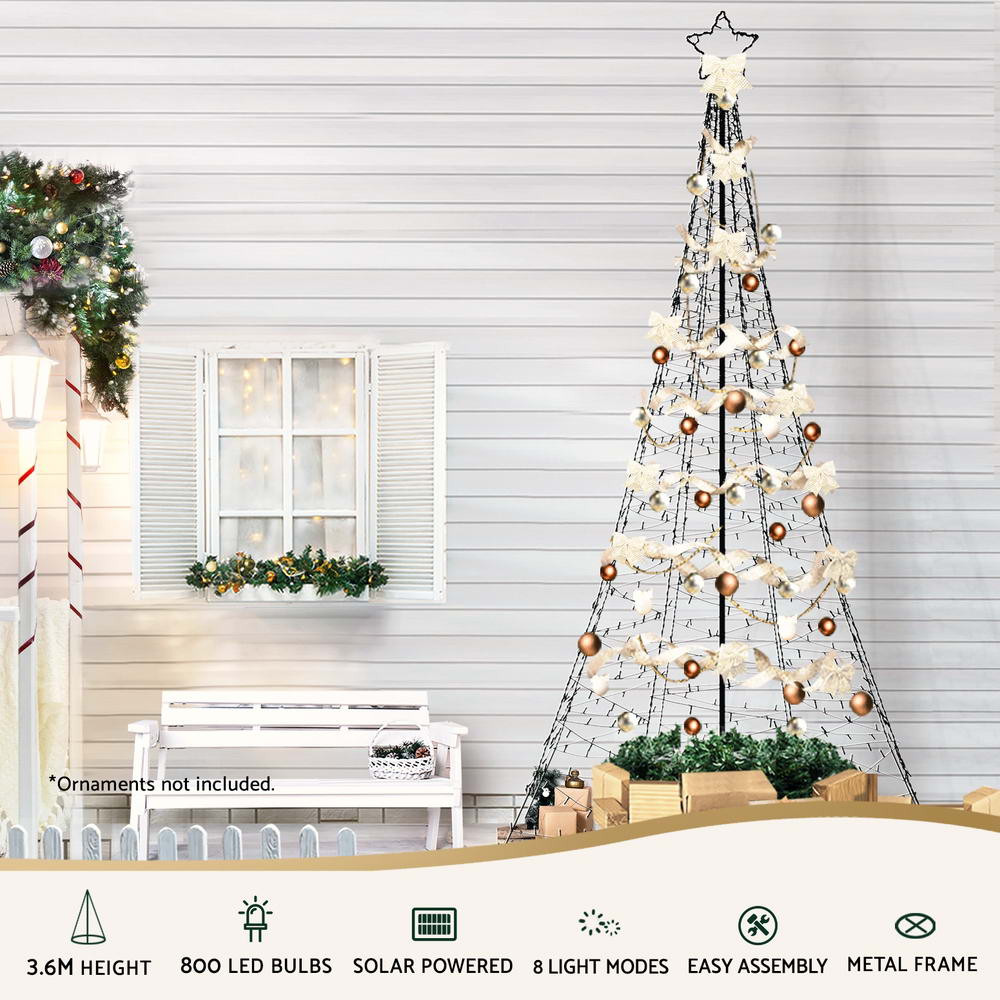 3.6M Christmas Tree with 800 LED Solar Lights - indoor or outdoor