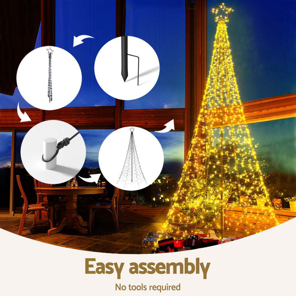 3.6M Christmas Tree with 800 LED Solar Lights - indoor or outdoor