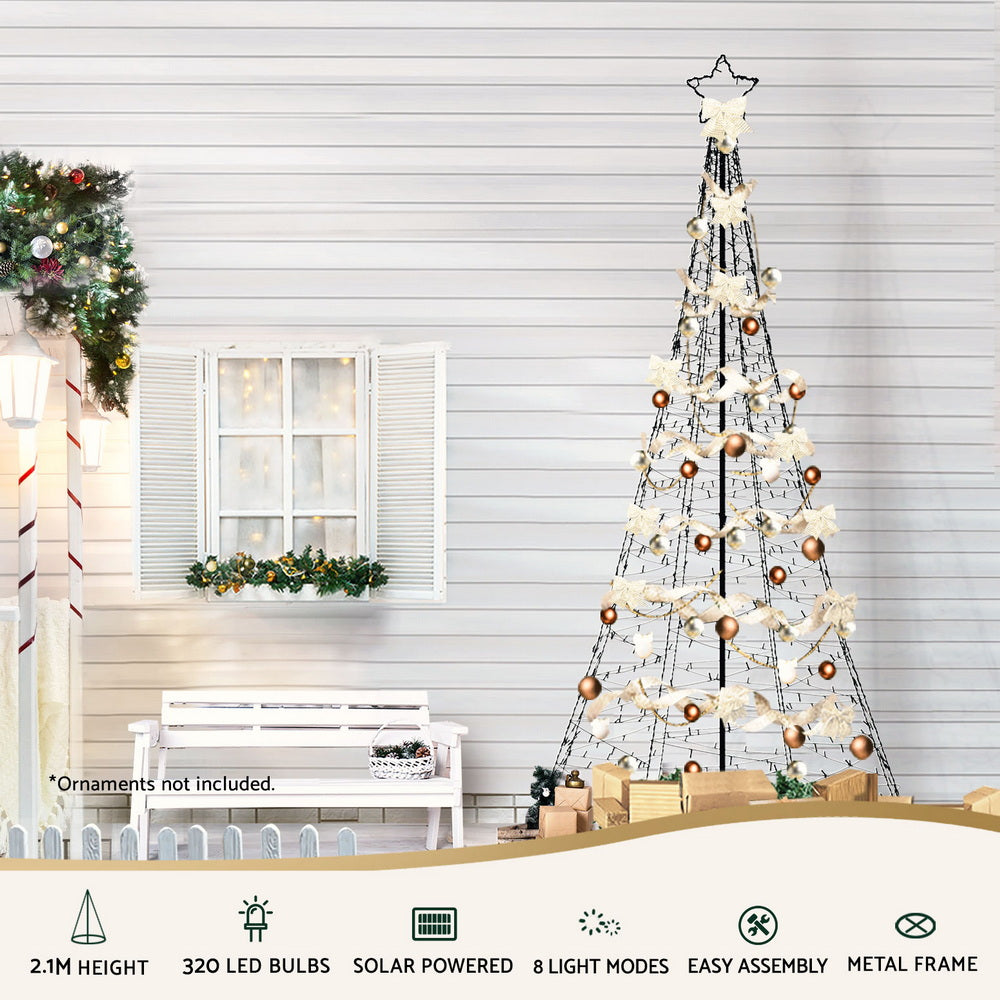 2.1m Solar lit Christmas Tree - Indoor or Outdoor