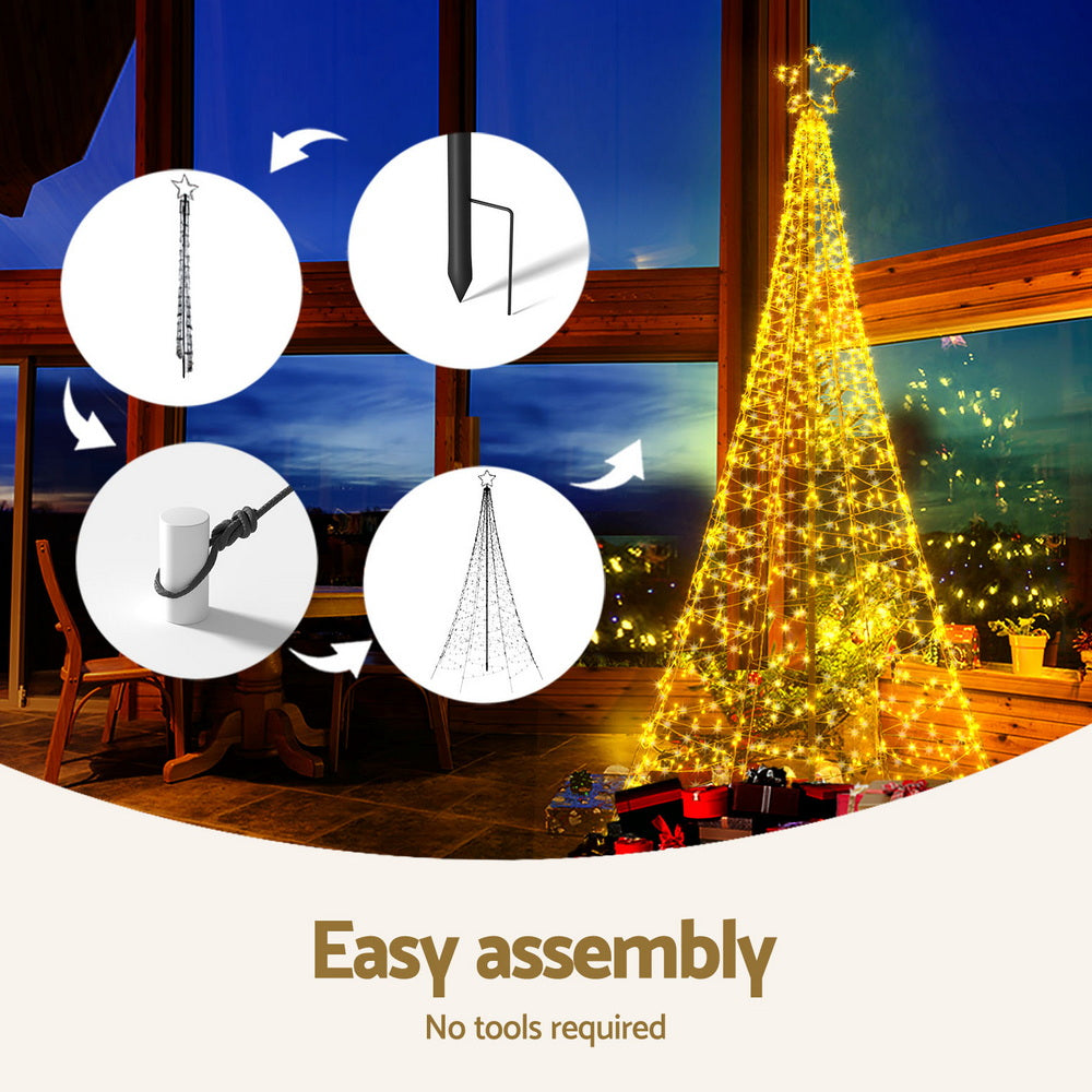 2.1m Solar lit Christmas Tree - Indoor or Outdoor