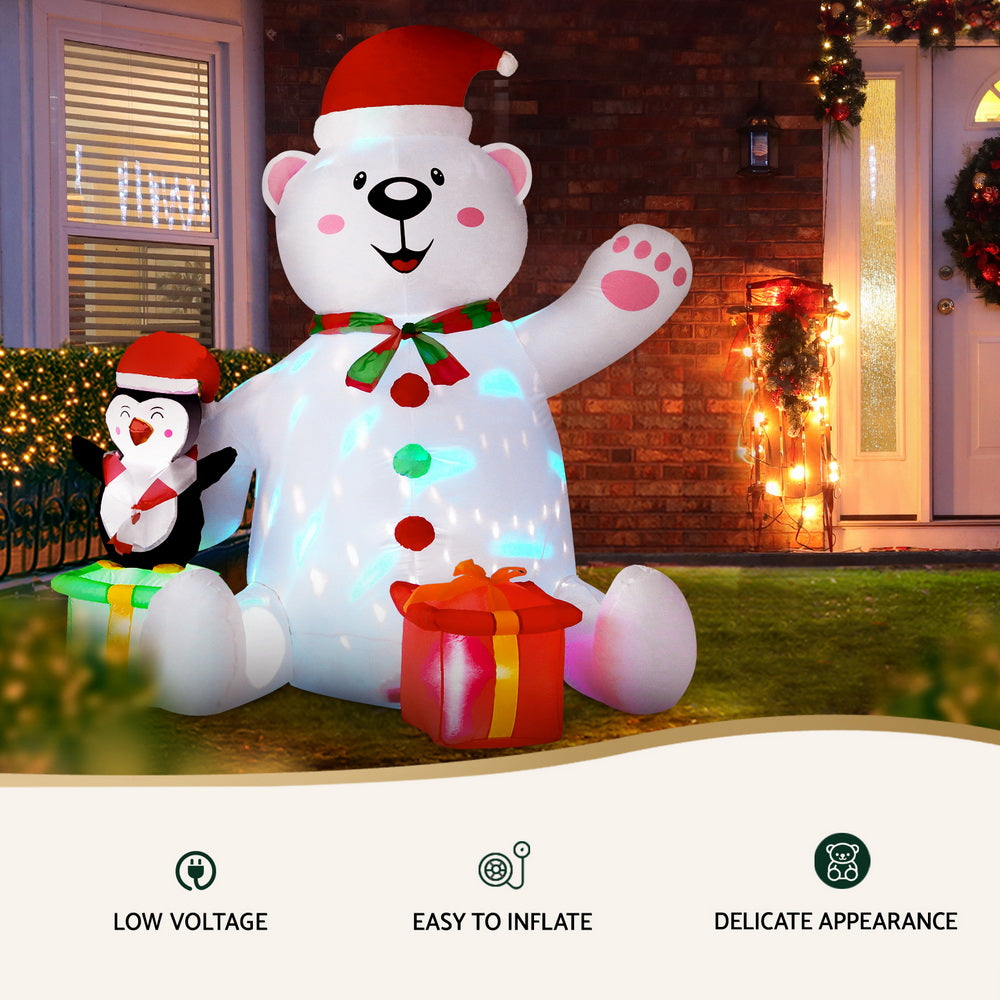 1.8 metre Christmas bear with LED lights