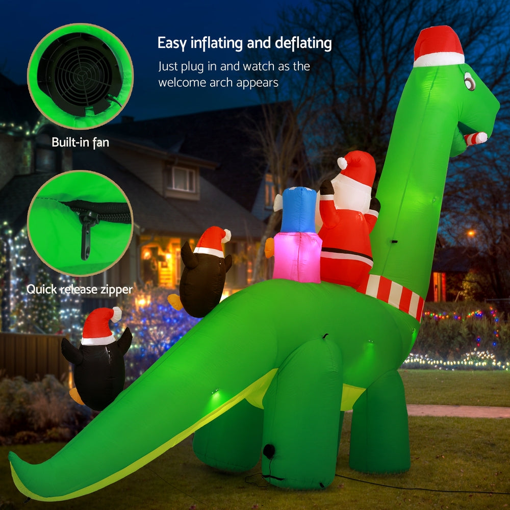 3.8 metre Inflatable Dinosaur with friends