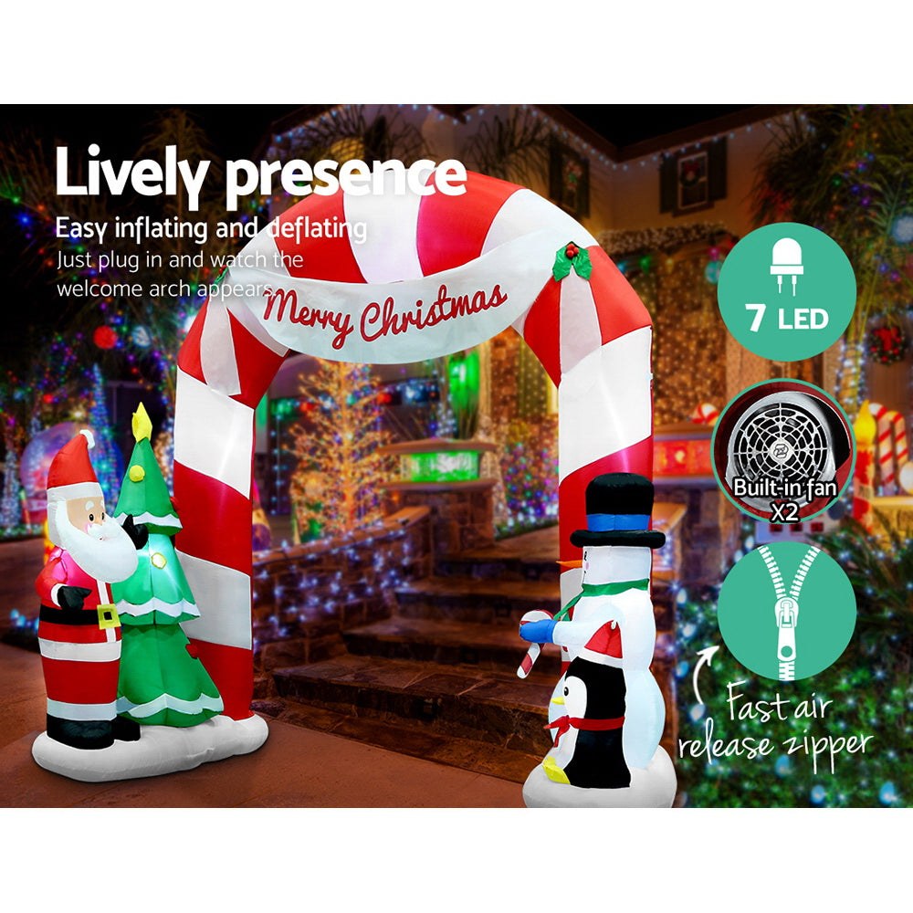 3 metre archway with Santa and friends