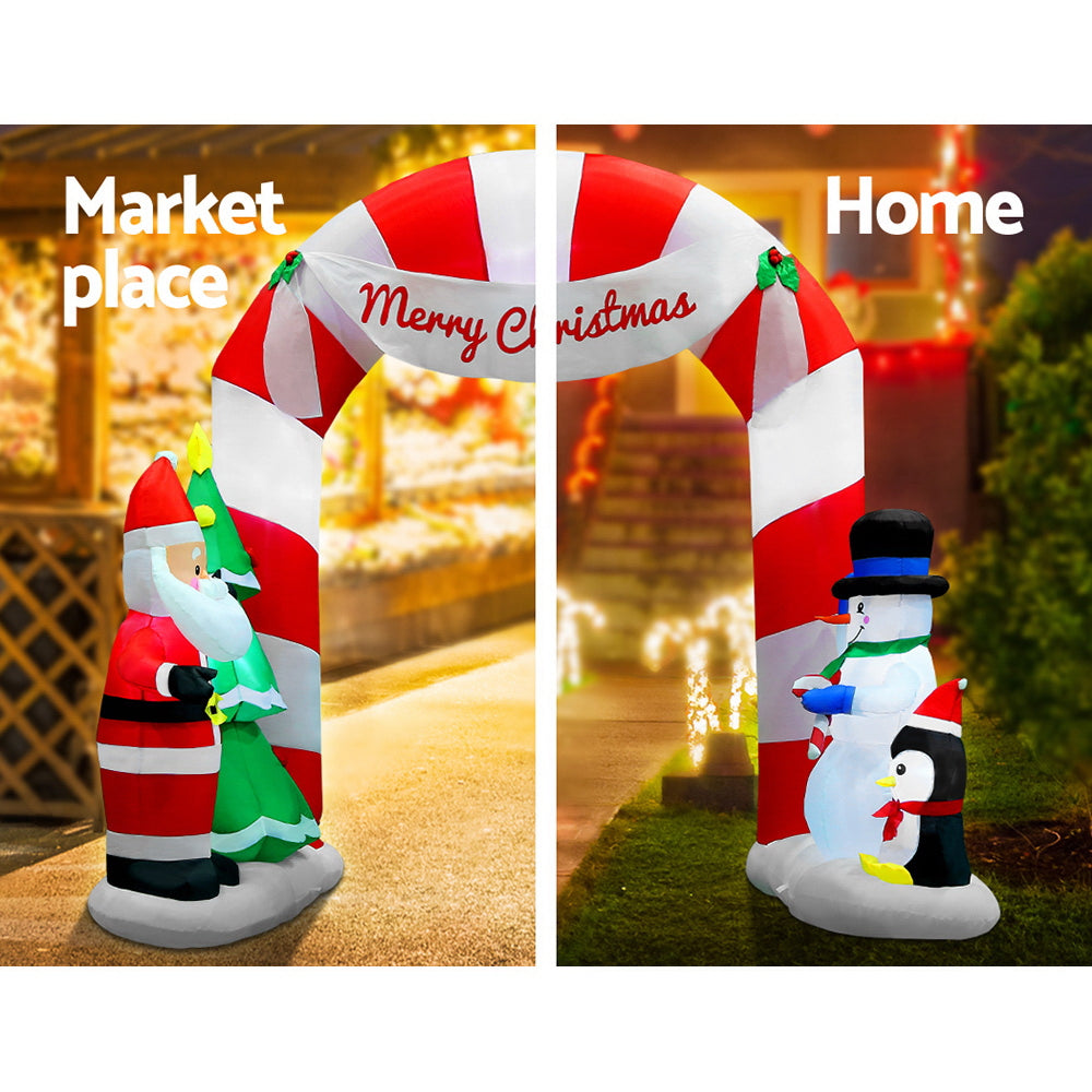 3 metre archway with Santa and friends