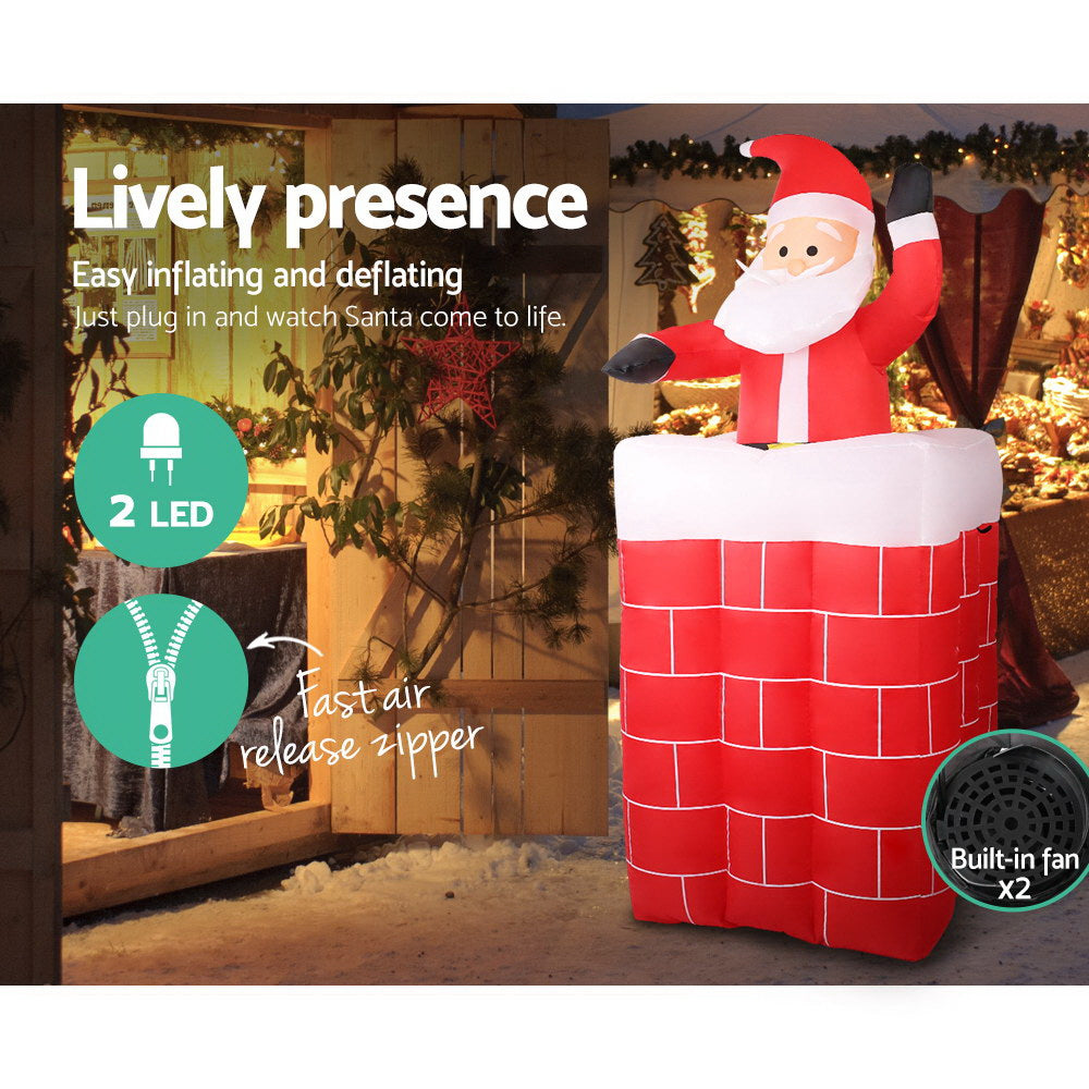 1.8 metre Inflatable Santa Pop Up from chimney