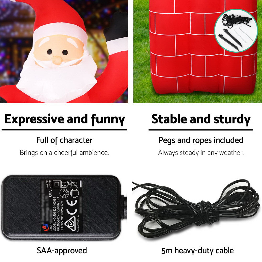 1.8 metre Inflatable Santa Pop Up from chimney