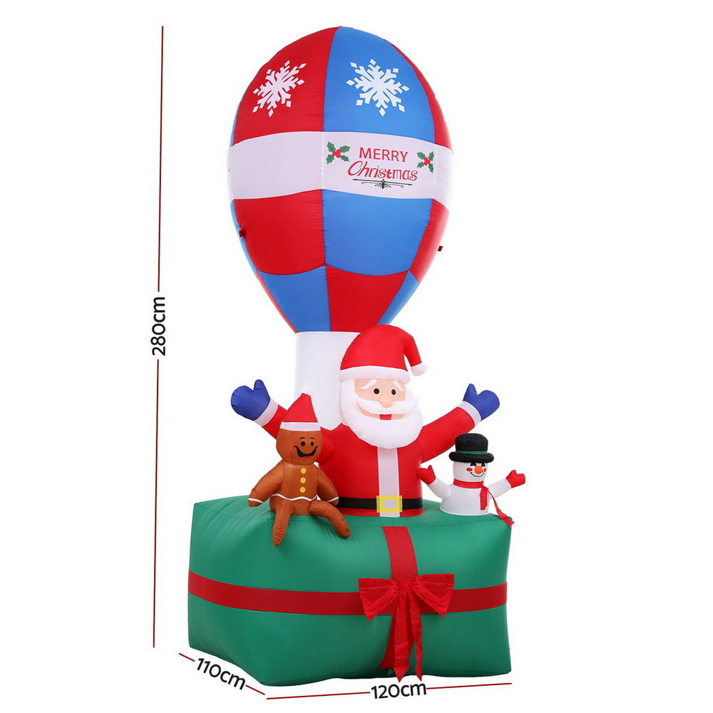 2.8m Inflatable Santa in Balloon