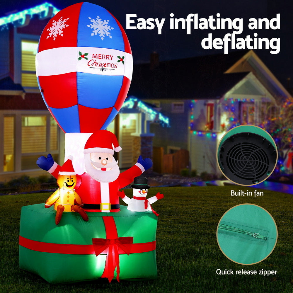2.8m Inflatable Santa in Balloon