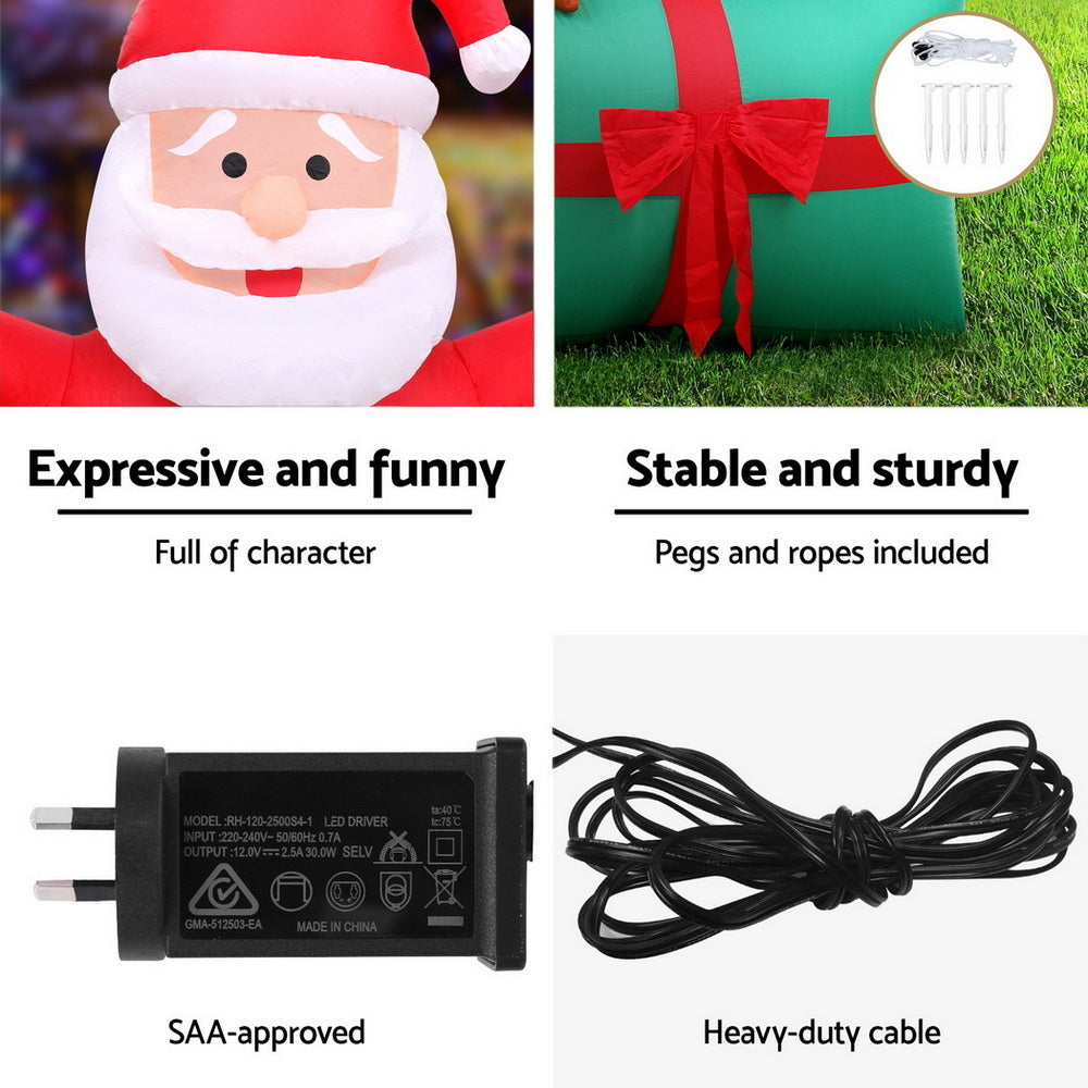 2.8m Inflatable Santa in Balloon