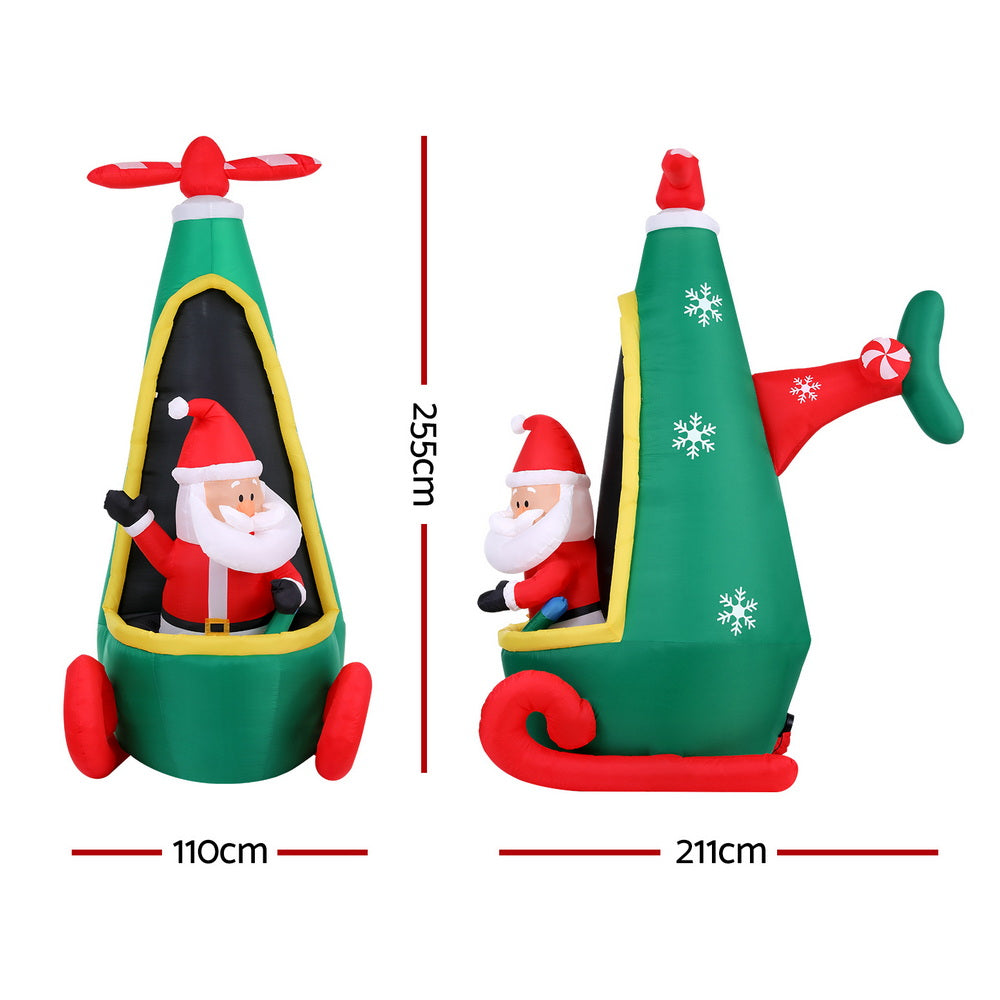 Inflatable Santa in Helicopter 2.55M