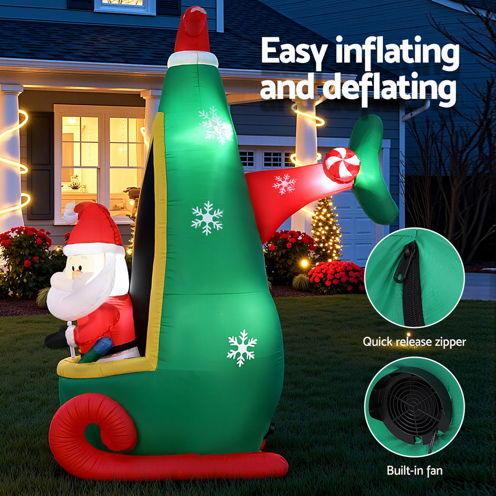 Inflatable Santa in Helicopter 2.55M