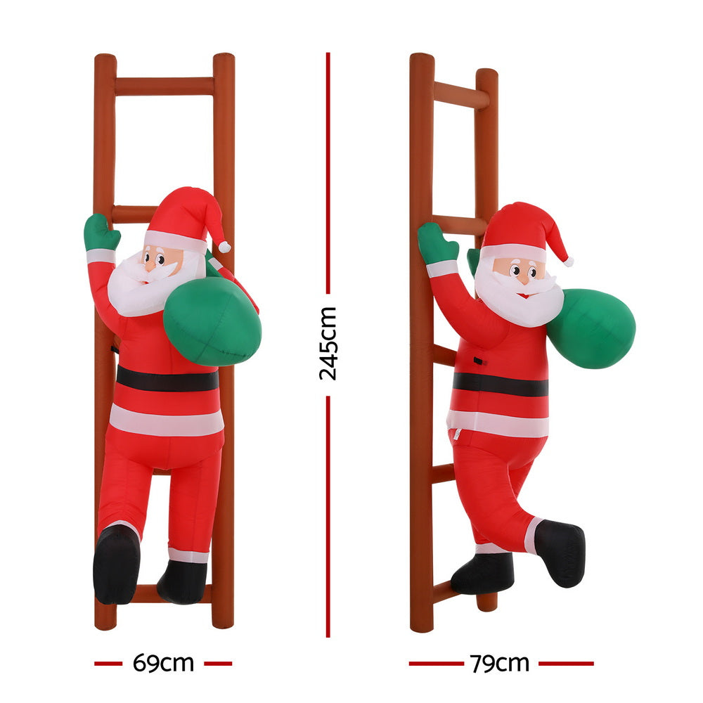 2.45m Santa Climbing Ladder with LED lights