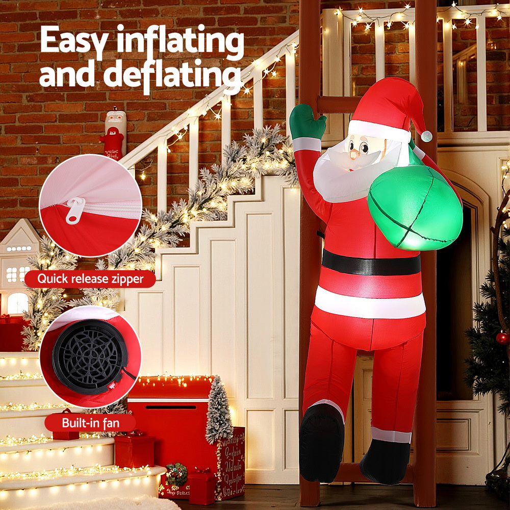 2.45m Santa Climbing Ladder with LED lights