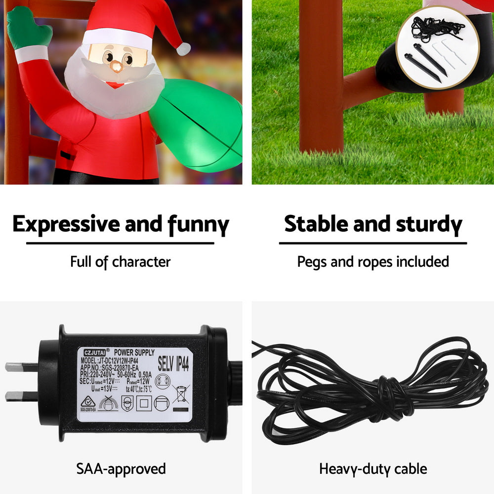 2.45m Santa Climbing Ladder with LED lights